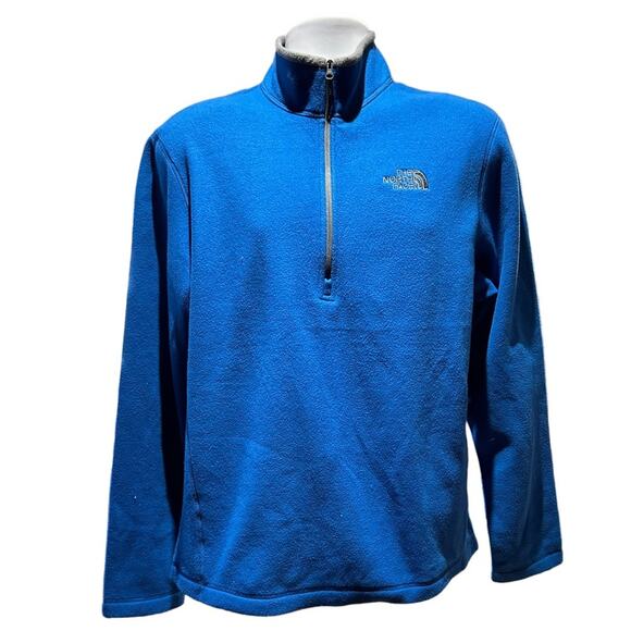 The North Face Royal Blue Mens XL Quarter Zip Fleece Top - Picture 1 of 8